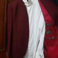 کت تک یقه فراک زرشکی سایز 48