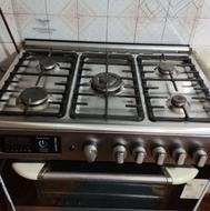 اجاق گاز استیل 5شعله فر دار