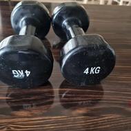 دمبل ورزشی 2عدد 4ونیم کیلویی نو