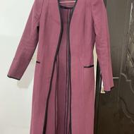 پالتو بلند بغل چاک دار فوتر رنگ کالباسی