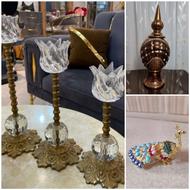 شمعدان برنز و جا جواهری