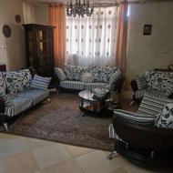 مبل 7 نفره چرم و چوب