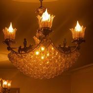 لوستر مدل صدف رنگ برنزی 10 شعله