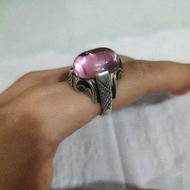 انگشتر نقره کوارتز صورتی