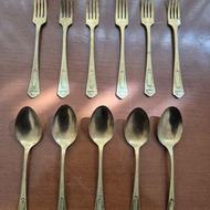 قاشق چنگال برنجی عتیقه قدیمی