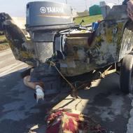 قایق موتور 48 با لگنی و یدک کش و نقته یاب آماده حرکت اصلی