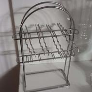 استند استیل فنجان وقاشق وچنگال