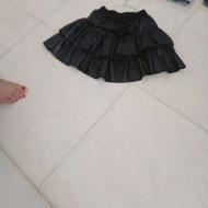 دامن تمام چرم طبقه ای