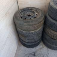 لاستیک و رینگ 15 سمند پژو 9 حلقه لاستیک ورینگ 7عدد قالپاق جک