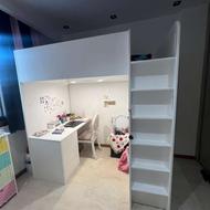 تخت دو طبقه بهمراه میز تحریر و کد طرح ایکیا ساخت سفارشی