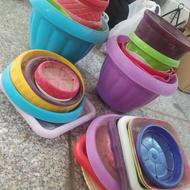 گلدان پلاستیکی و سفالی