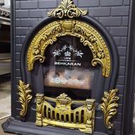 بخاری گازی شومینه ای بهکاران در حد نو