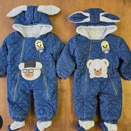 کاپشن سرهمی لی نوزادی خز دسته اول پاپوش