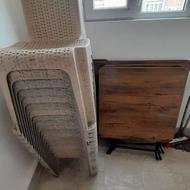 با سلام20عدد صندلی هسیری 5عدد میز چوب تاشویی به فروش میرسد