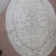 قالیچه بیضی فندقی