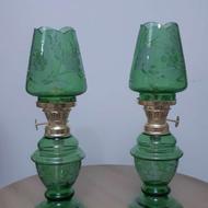 چراغ بلوری فسقلی ظرف بلوری دستساز قفل قدیمی قندان دسته سماور