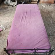 تخت خواب تک نفره فلزی با تشک