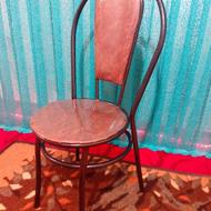 دوعددصندلی فلزی لوله ایی روکش چرم