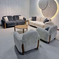 مبل راحتی شرکتی 8 نفره مینیمال تدی مکانیزم دار با چوب راش