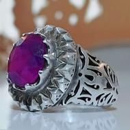 انگشتر نقره یاقوت معدنی