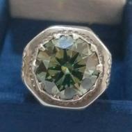 انگشتر نقره مردانه با نگین موزانایت