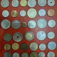 کلکسیون 35 سکه خارجی متنوع بدون تکرار