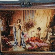 تابلو فرش قو باز دستباف چله ابریشم