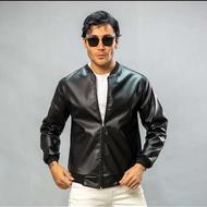 کاپشن چرم خلبانی Rockey مشکی