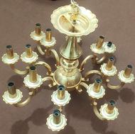 یک جفت لوستر برنجی بزرگ و سنگین 16 شعله