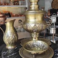 ست سماور برنجی ذغال سوز