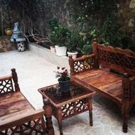 تخت سنتی مبل 4 نفره همراه با میز عسلی رنگ شده جنس خوب عالی