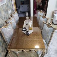 میز و صندلی ناهار خوری سلطنتی 6نفره مشابه نو