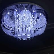 فروش لوستر سقفی هفت رنگ و پنج شاخه طلایی