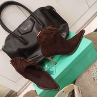 کیف زنانه چرمی ایتالیایی و نیم چکمه با جنس جیر ایتالیایی