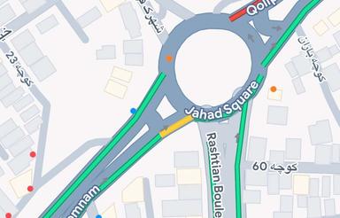 زمین تجاری برکمربندی اصلی فلکه جهاد رشتیان