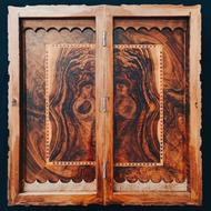 تخته نرد تکبازی تمام منبت ریشه گردو