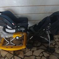 ست کالسکه و کریر نو استفاده نشده به همراه روروئک برند عالی .