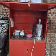 دکە چای همراە با وسایل، سماور هجدە لیتری استیلی و ظروف کامل