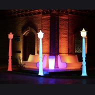 نیمکت شهری پلی اتیلن شاسی فلزی نورانی برقی چراغ دار led