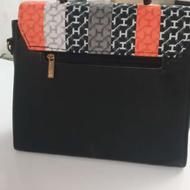 کیف زنانه مشکی طرح دار وسفید