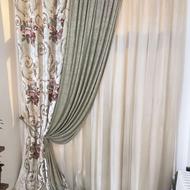 ست کامل پرده مخمل و ابریشم ترکیبی جنس درجه یک