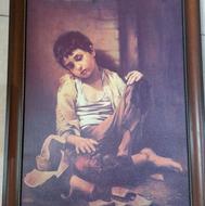 تابلو پسرک با قلک شکسته