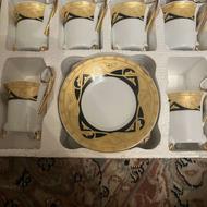 فنجان پایه دار طلاکوب نو مناسب هدیه