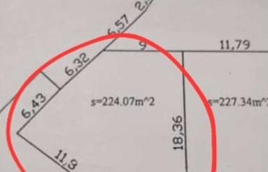 فروش زمین مسکونی 224 متر در منطقه خاص/مدارک تکمیل