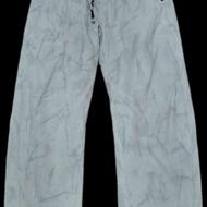 شلوار بگ رنگ سفید/شیری