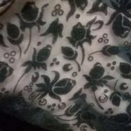 پارچه حریر مشکی گل مخملی