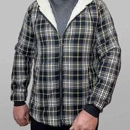 سویشرت مردانه چهار خانه سفید مشکی