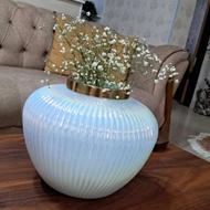 گلدان رومیزی سفید صدفی