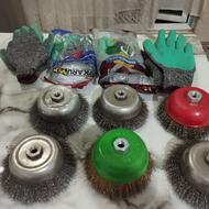 4عدد دستکش نونو با شش عدد فرچه سیمی