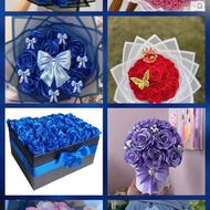 گل روبانی با باکس دسته گل در هر شکل مدل